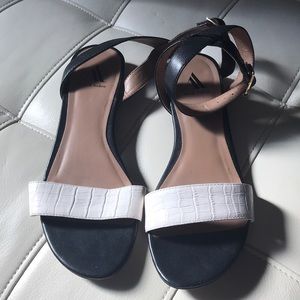 Ava & Aiden | black and white sandals